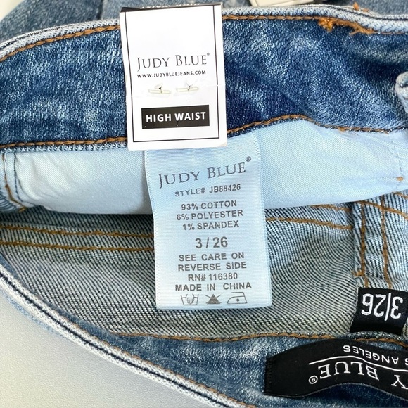 NWT Judy Blue High Waist Control Top Skinny Distressed Stretch Denim Jeans 3/26 - Picture 15 of 16